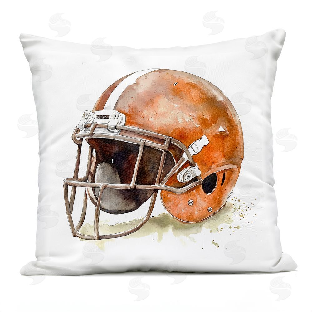 Creative Studio Red Football Helmet Outdoor Square Printed Throw Pillow