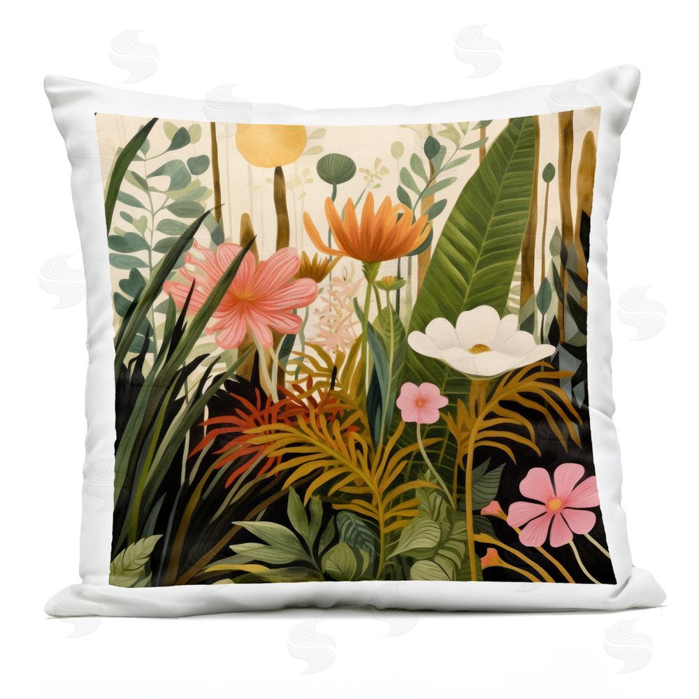 Lazar Studio Botanical Embrace in the Jungle Outdoor Square Printed Throw Pillow