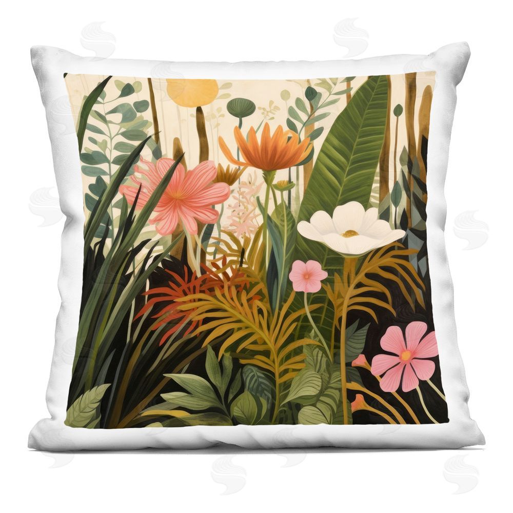 Lazar Studio Botanical Embrace in the Jungle Square Printed Throw Pillow
