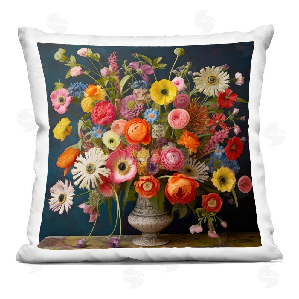 Lazar Studio Harmonious Garden Bouquet Square Printed Throw Pillow