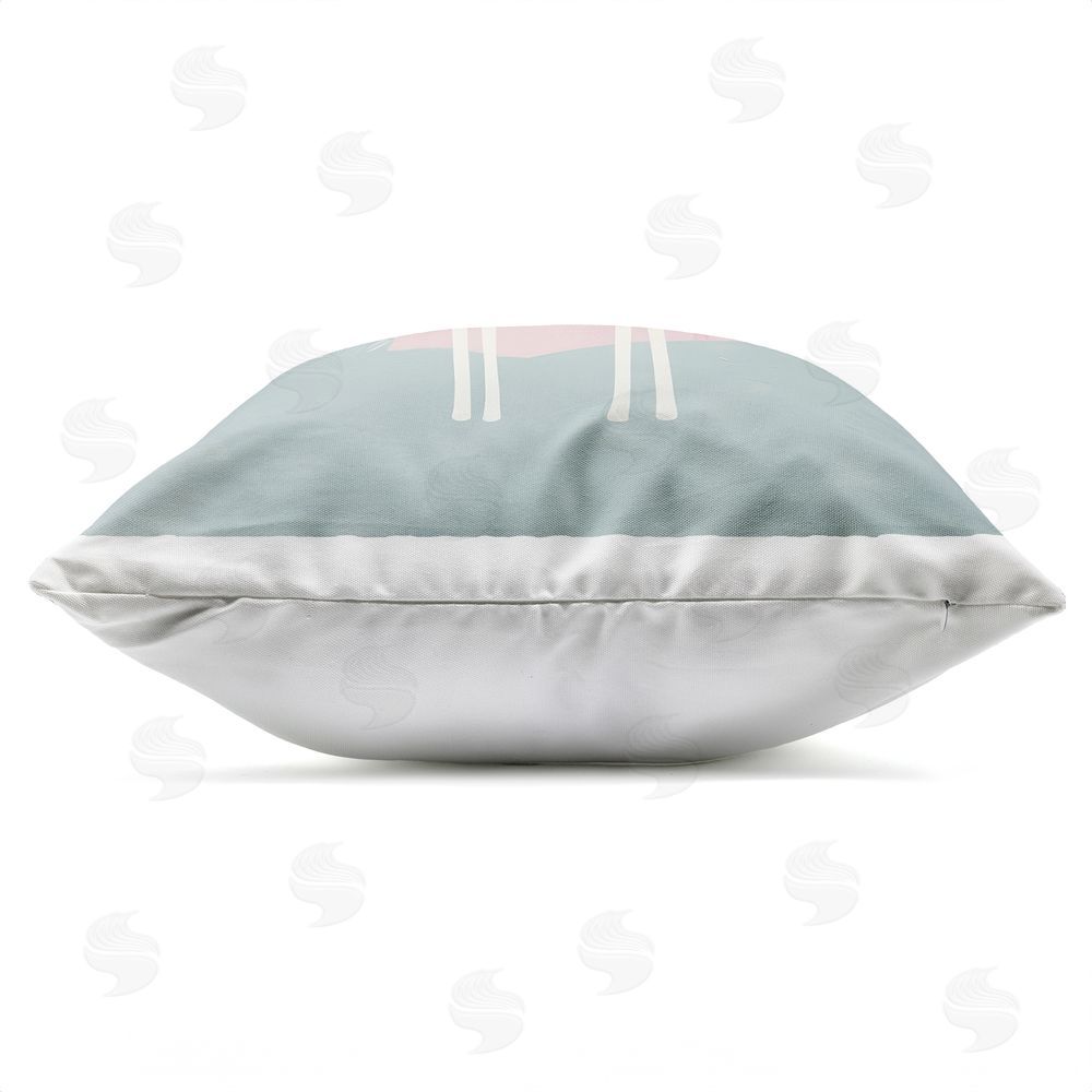 Lazar Studio Mystical Unicorn with Rainbow & Clouds Outdoor Square Printed Throw Pillow Side View with Zipper Detail
