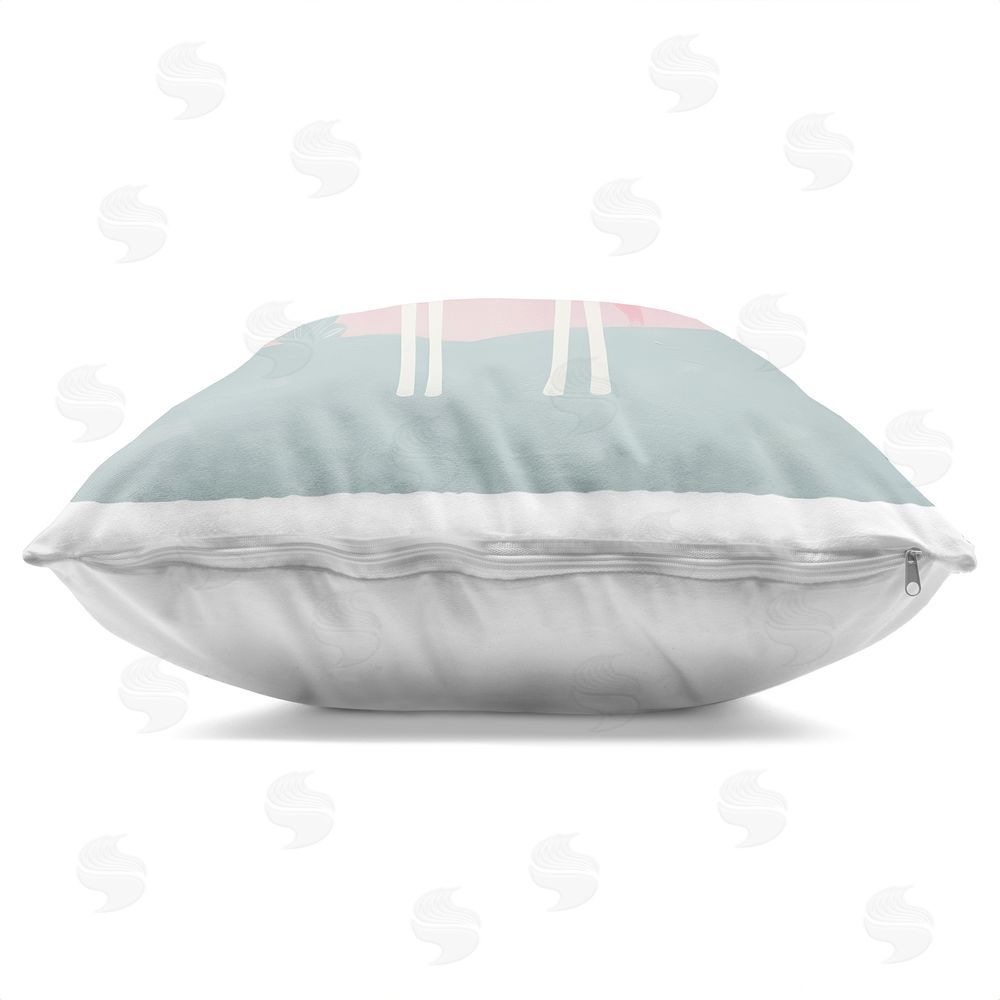 Lazar Studio Mystical Unicorn with Rainbow & Clouds Square Printed Throw Pillow Side View with Zipper Detail