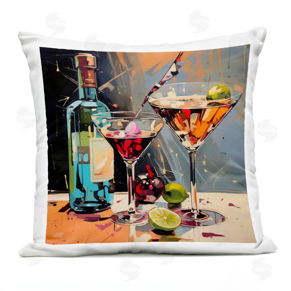 Lazar Studio Every Sip of Martini Night Outdoor Square Printed Throw Pillow