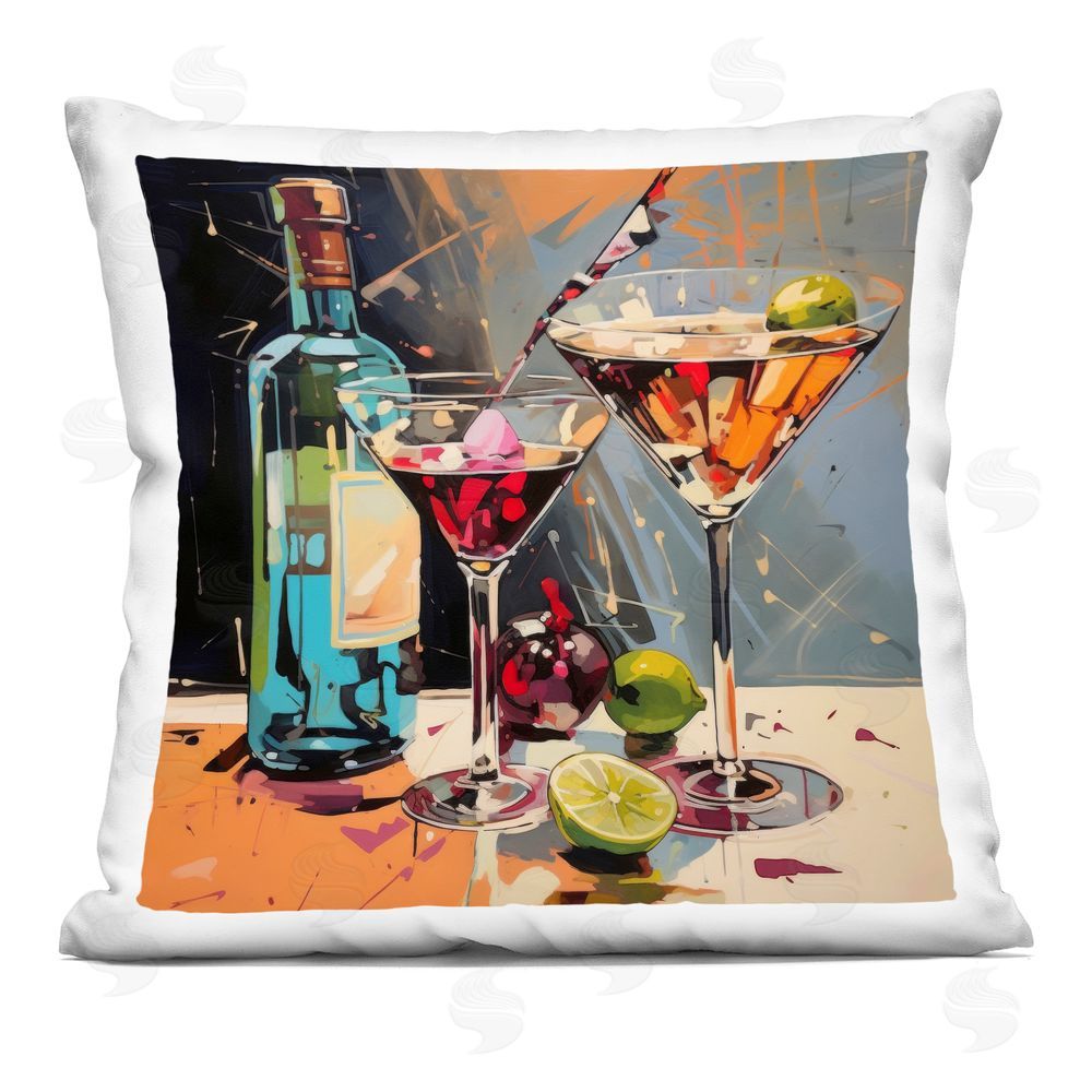 Lazar Studio Every Sip of Martini Night Square Printed Throw Pillow