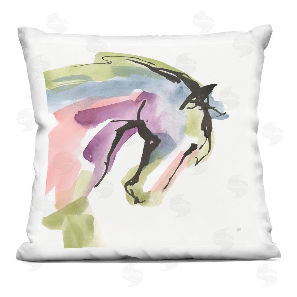Chris Paschke Brushstroke Horse in Motion Square Printed Throw Pillow