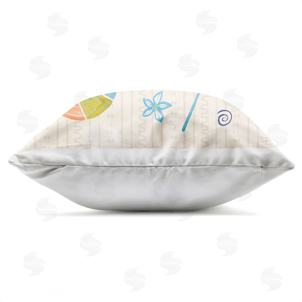 Dina June Fine In The Sunshine Outdoor Square Printed Throw Pillow Side View with Zipper Detail