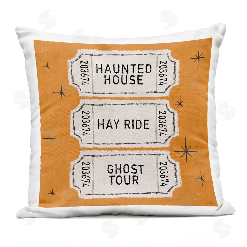 Veronique Charron Halloween Activities Tickets Outdoor Printed Throw Pillow