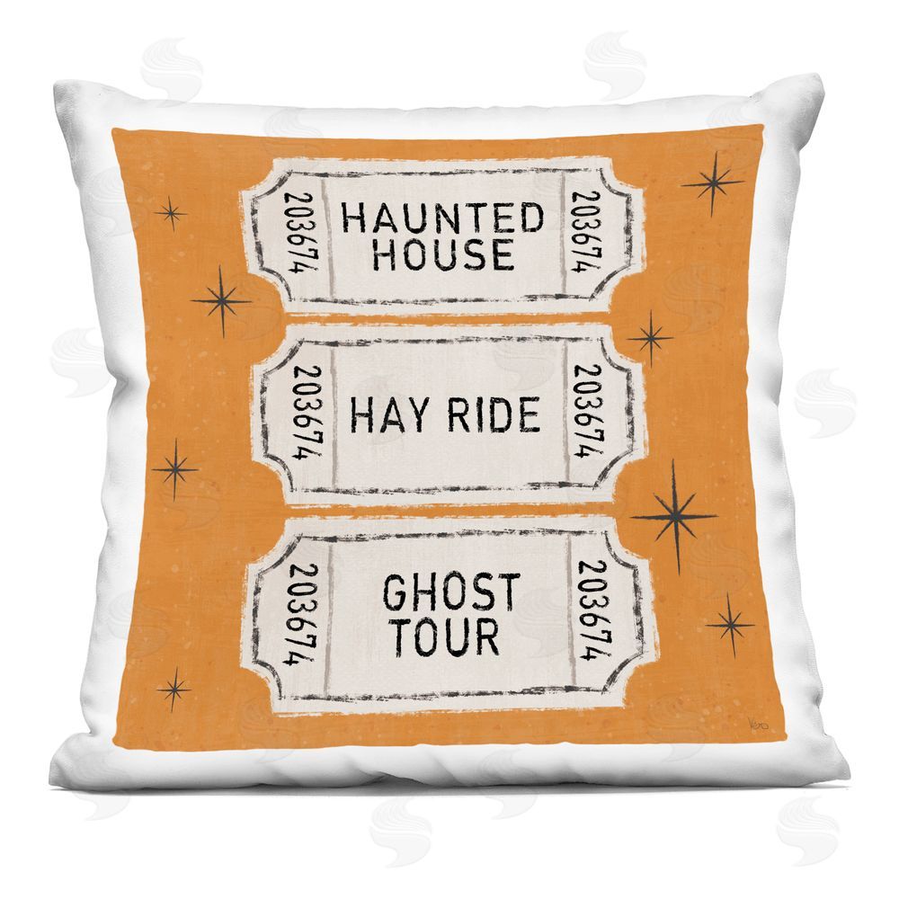 Veronique Charron Halloween Activities Tickets Indoor Printed Throw Pillow