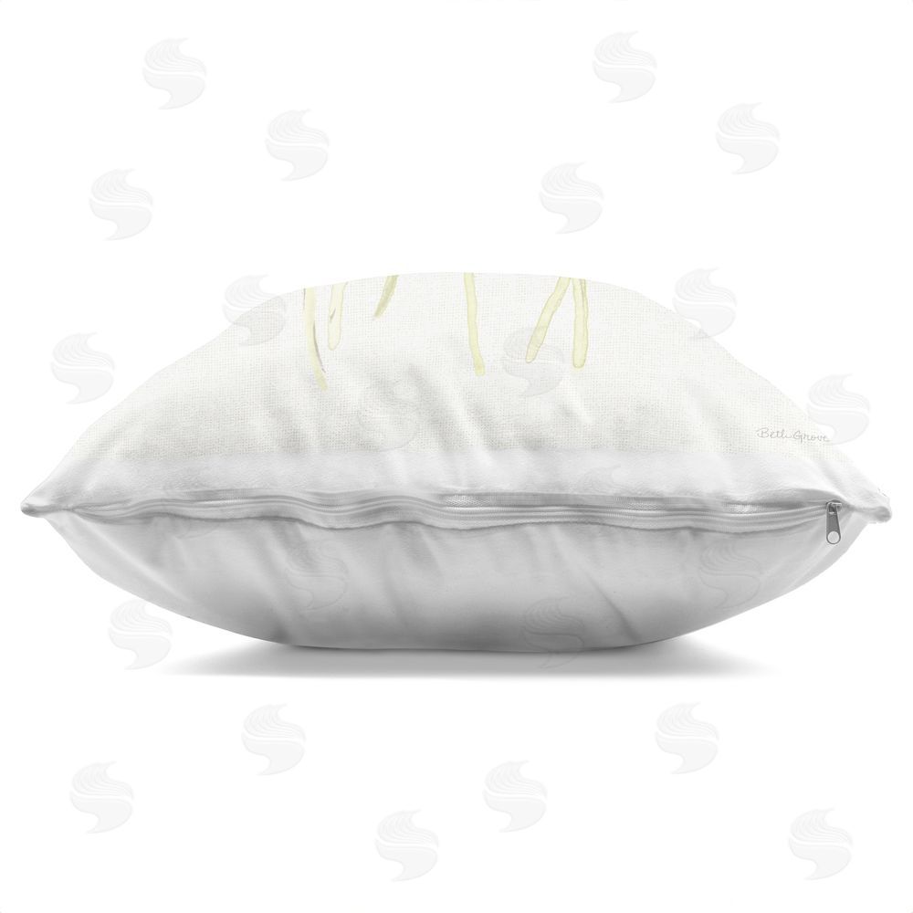 Beth Grove Sweet Honey Wildflowers Square Printed Throw Pillow Side View with Zipper Detail