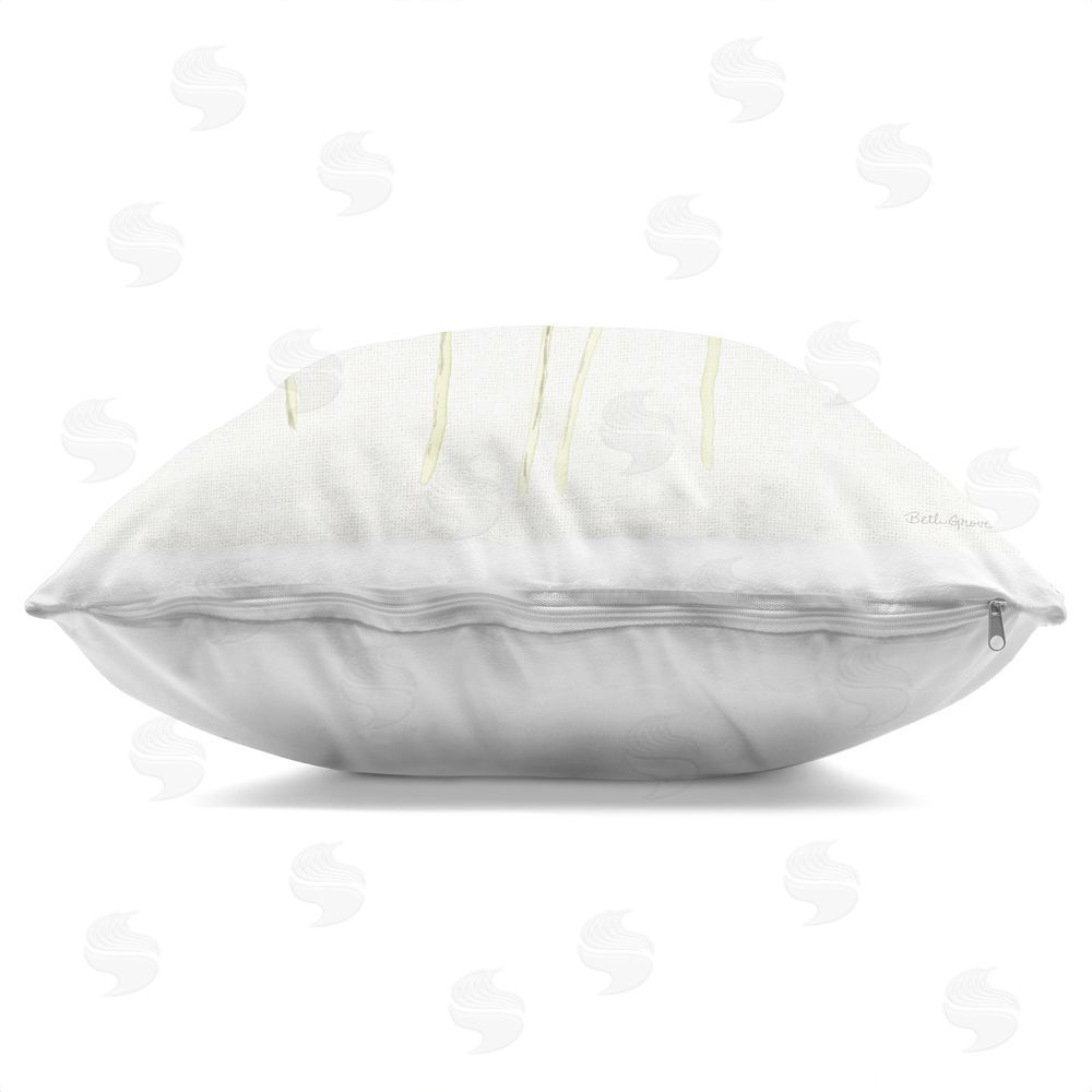 Beth Grove Sweet Yellow Honey Flowers Square Printed Throw Pillow Side View with Zipper Detail