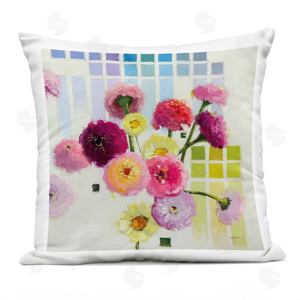 Shirley Novak Color Chart Pastel Bloom Study Outdoor Square Printed Throw Pillow