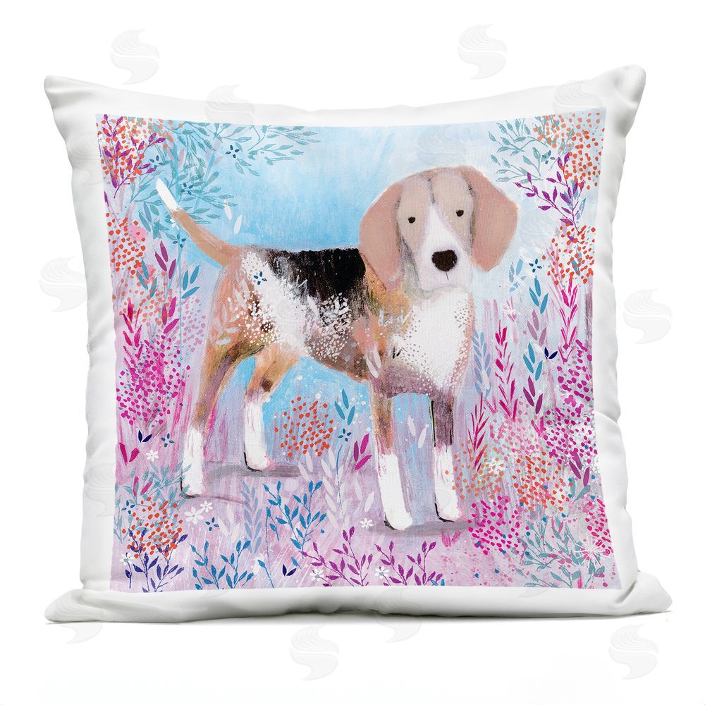 Clare Tupper Hound Dog Soft & Whimsical Outdoor Printed Throw Pillow