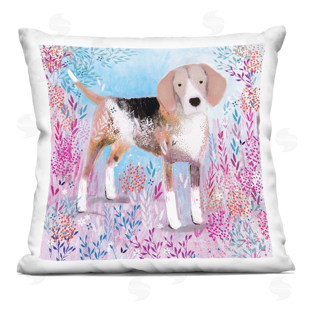 Clare Tupper Hound Dog Soft & Whimsical Indoor Printed Throw Pillow