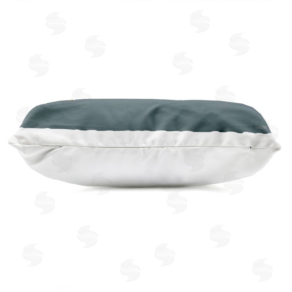 House Fenway Explorer Retro Pennant Outdoor Printed Lumbar Throw Pillow Side View with Zipper Detail
