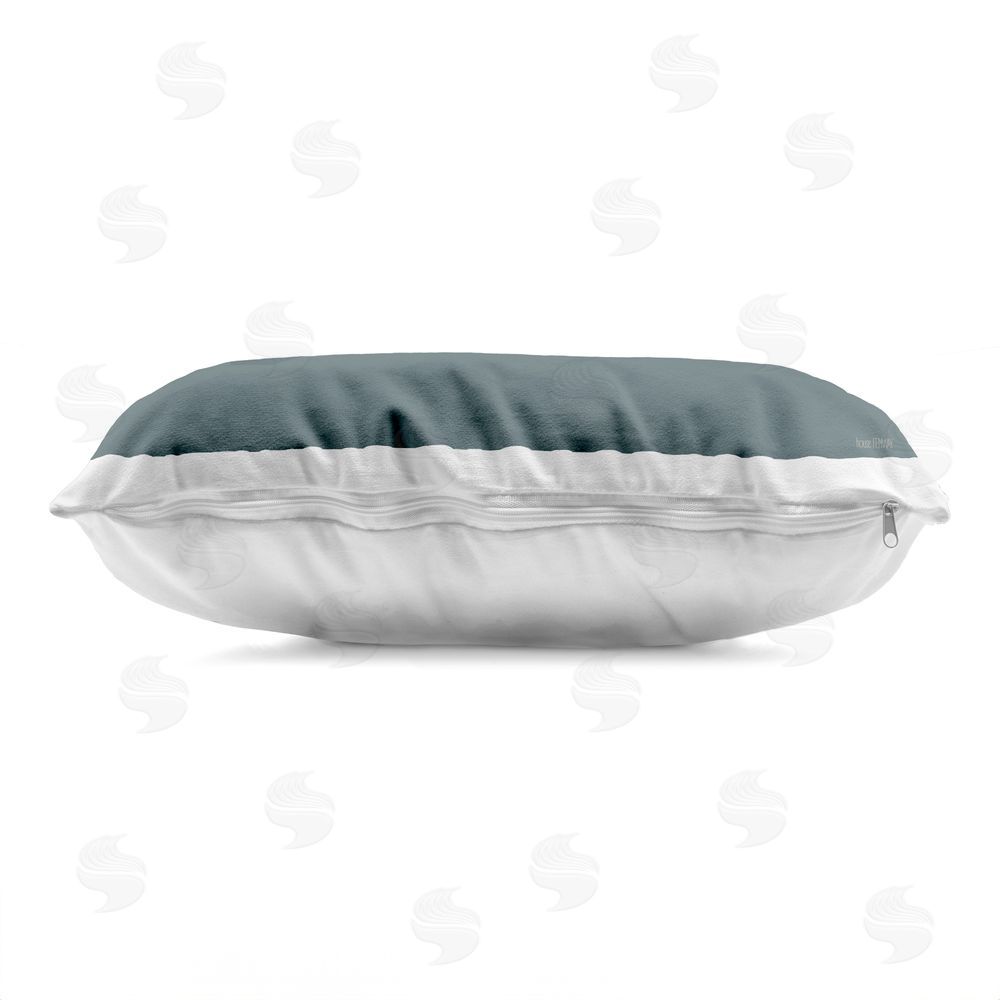 House Fenway Explorer Retro Pennant Printed Lumbar Throw Pillow Side View with Zipper Detail