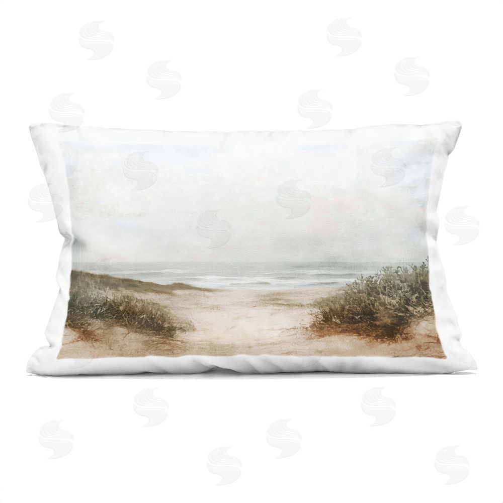 Heidi Kuntz Misty Coastal Dunes at Dawn Indoor Plush Polyester Lumbar Pillow