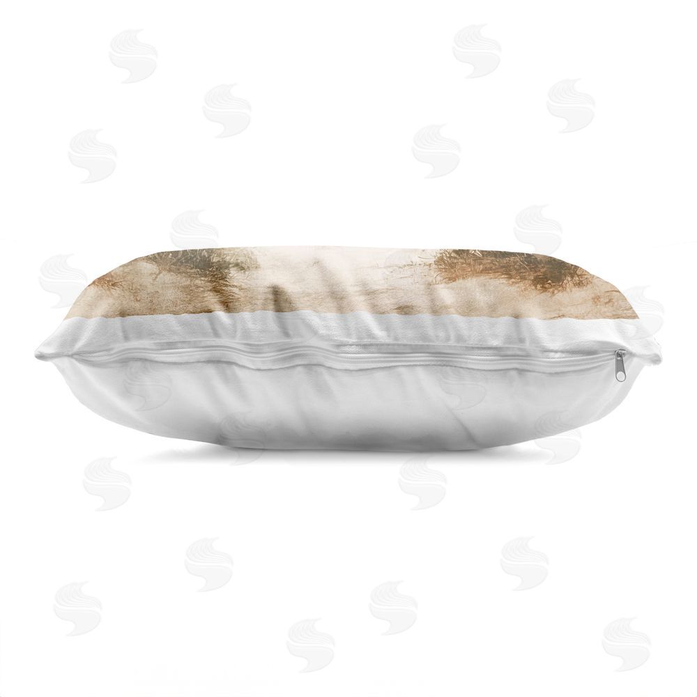 Heidi Kuntz Misty Coastal Dunes at Dawn Indoor Plush Polyester Lumbar Pillow Zipper Detail