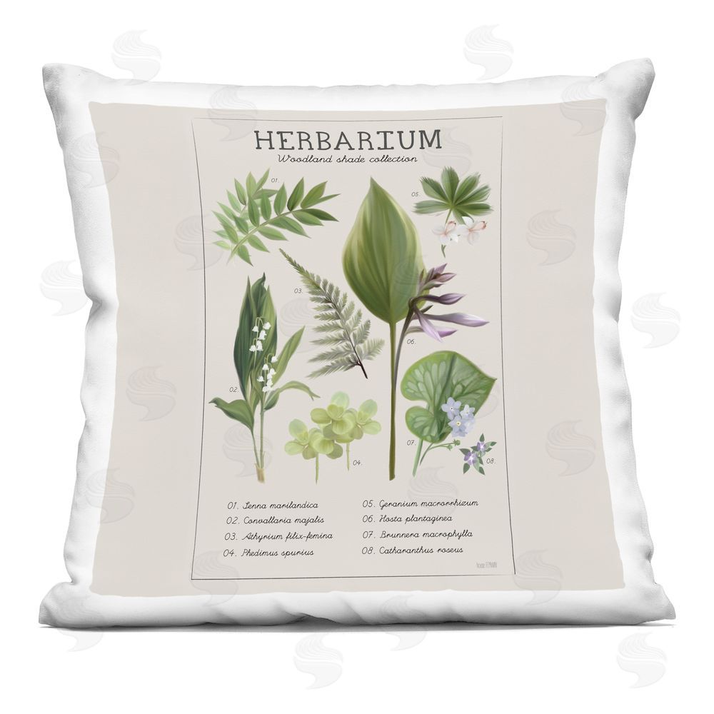 House Fenway Herbarium Woodland Shade Collection Printed Throw Pillow 