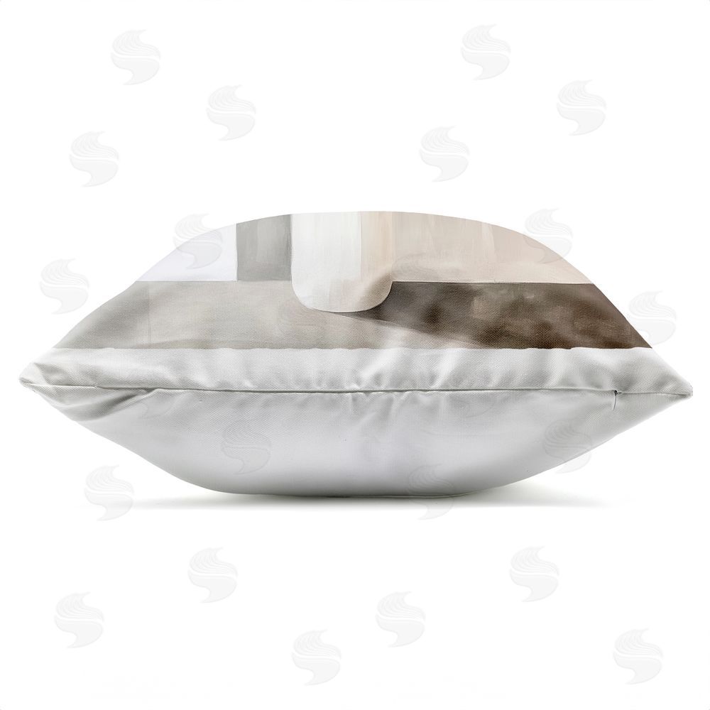 Heidi Kuntz Minimalist Muted Flower Vase Outdoor Square Printed Throw Pillow Side View with Zipper Detail