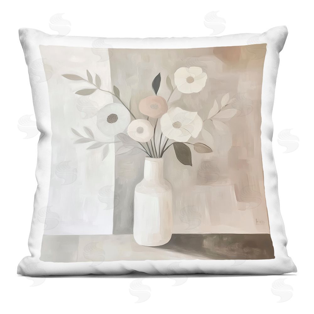 Heidi Kuntz Minimalist Muted Flower Vase Square Printed Throw Pillow