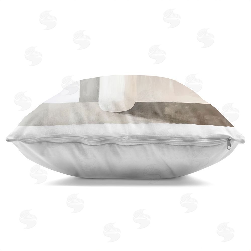 Heidi Kuntz Minimalist Muted Flower Vase Square Printed Throw Pillow Side View with Zipper Detail