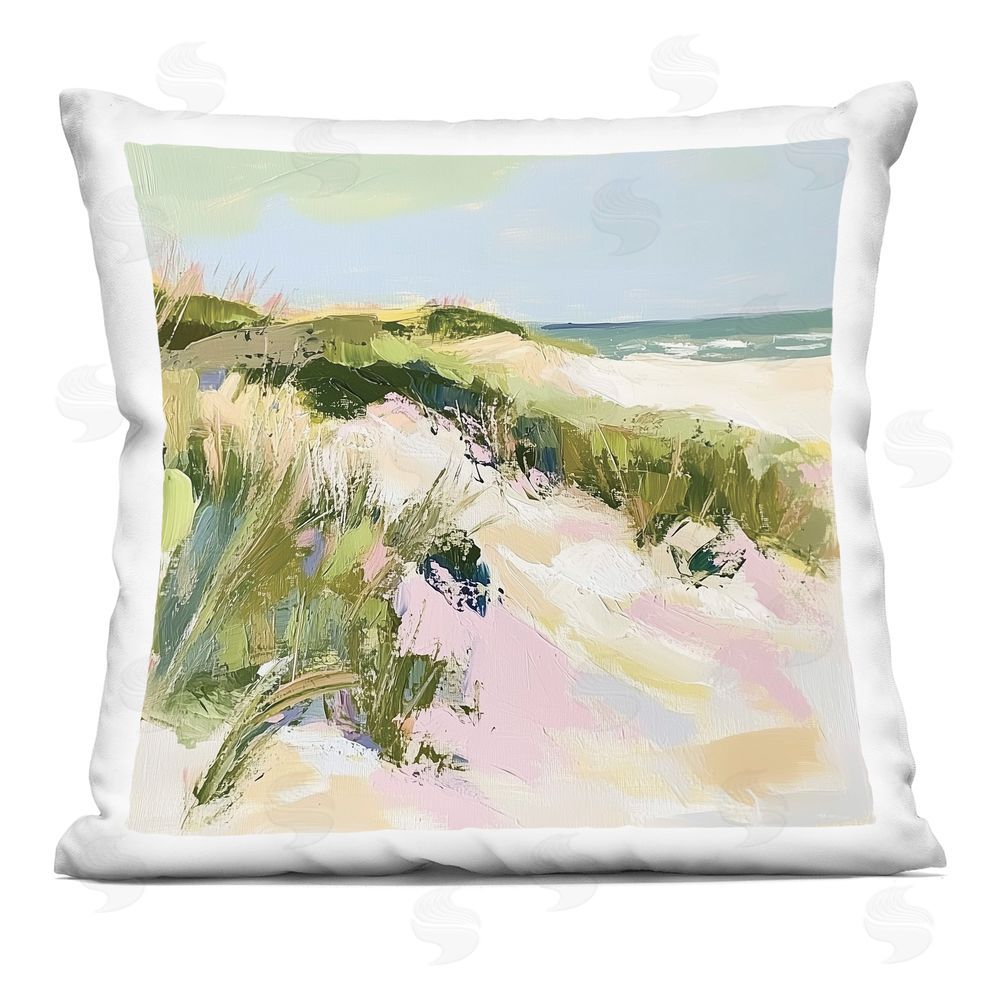Heidi Kuntz Pastel Coastal Dunes at Sunrise Square Printed Throw Pillow