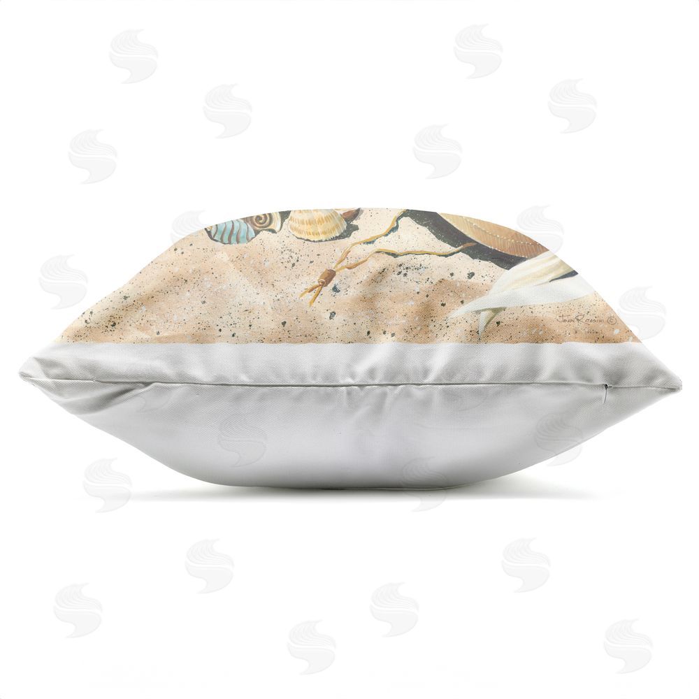 John Rossini Summer Beach Bag & Hat Outdoor Quick-Dry Polyester Square Throw Pillow Zipper Detail