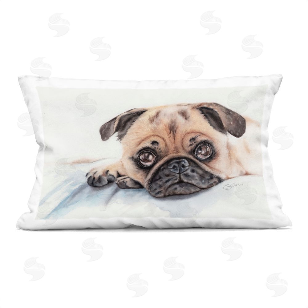Cady Driver Innocent Pug Relaxing Indoor Printed Throw Pillow