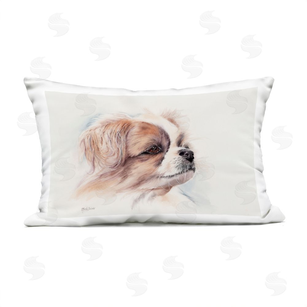 Cady Driver Expressive Dog Face Portrait Outdoor Printed Throw Pillow