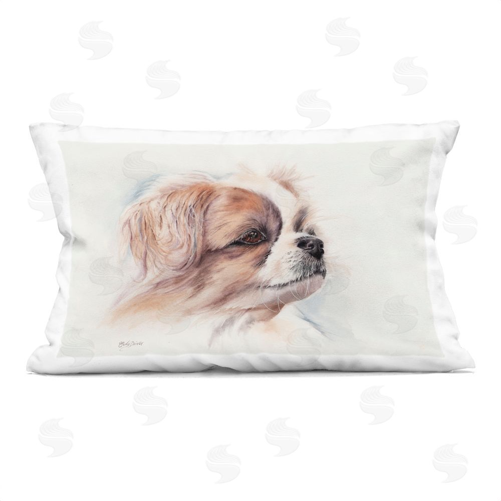 Cady Driver Expressive Dog Face Portrait Indoor Printed Throw Pillow