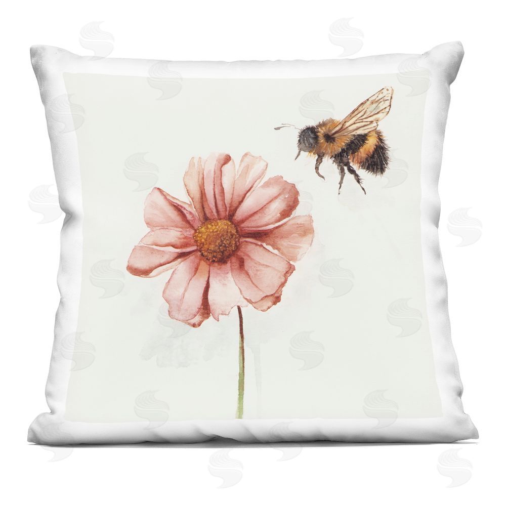 Cady Driver Spring Pollination Bee Indoor Printed Throw Pillow