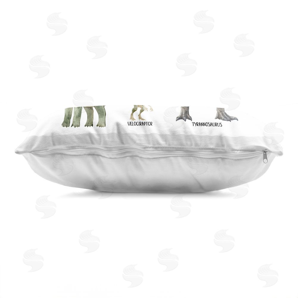 Christine Simpson Art Meet The Dinosaurs Indoor Plush Polyester Lumbar Pillow Zipper Detail
