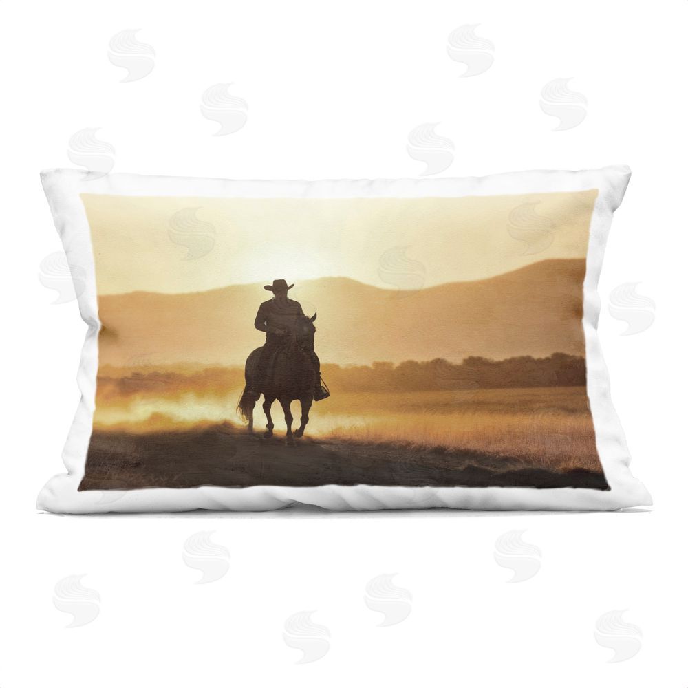 Kim Allen Cowboy's Ride Home Indoor Plush Polyester Lumbar Pillow