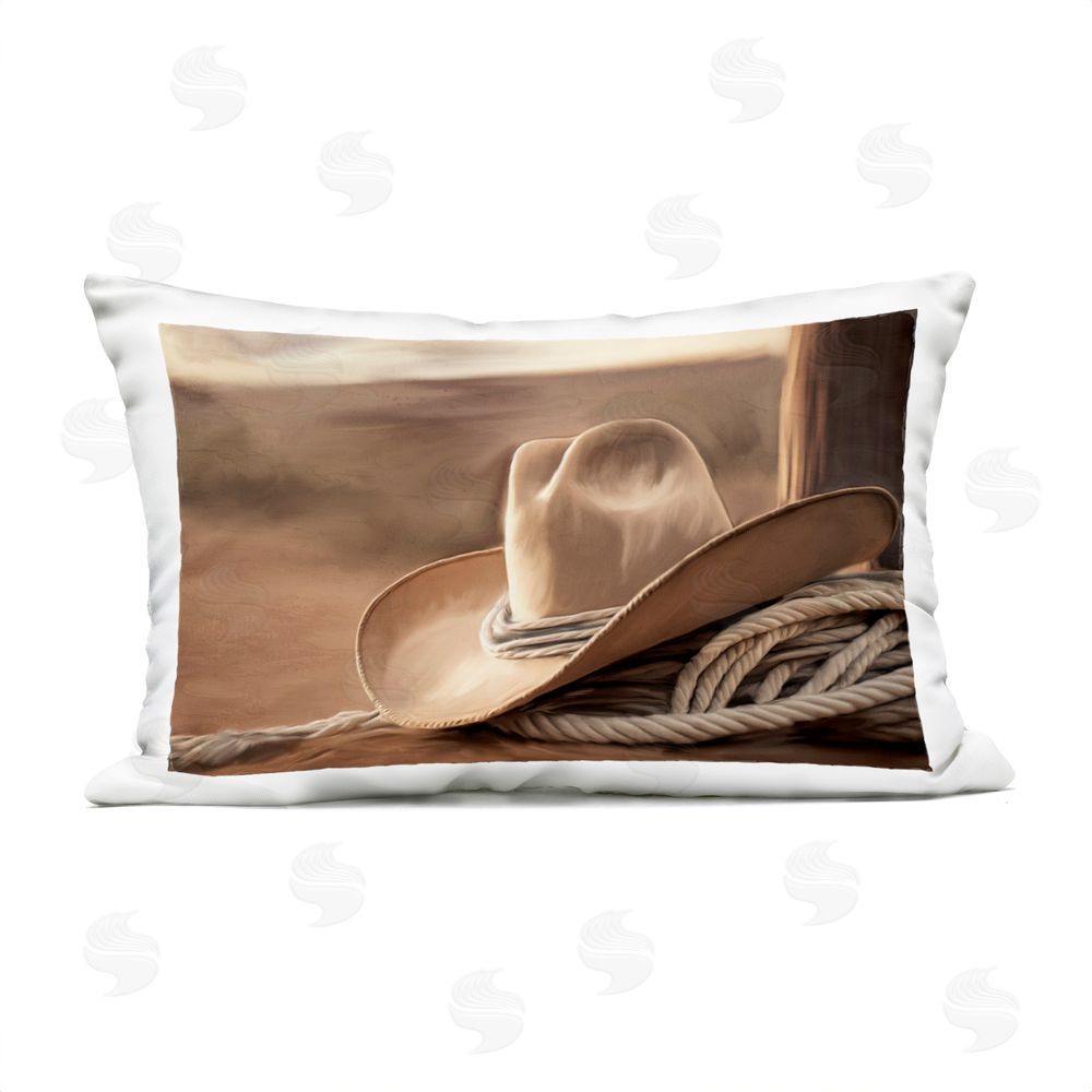 Kim Allen White Cowboy Hat Outdoor Quick-Dry Polyester Lumbar Pillow