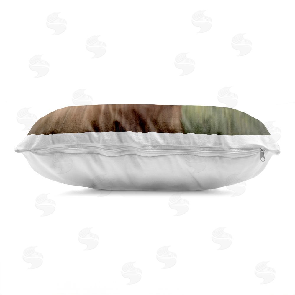 Matthew Piotrowicz Scottish Highland Cattle Landscape Indoor Plush Polyester Lumbar Pillow Zipper Detail