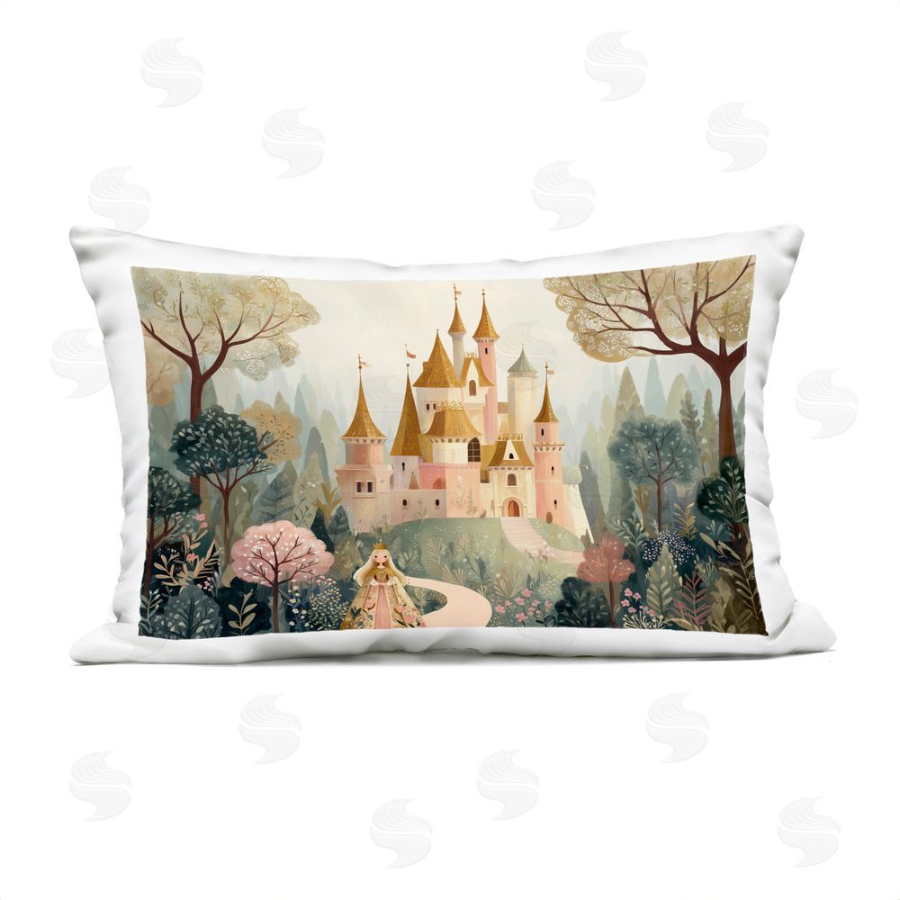 Christine Simpson Art Whimsical Castle Path Outdoor Quick-Dry Polyester Lumbar Pillow
