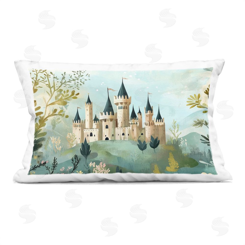 Christine Simpson Art Princess' Castle View Indoor Plush Polyester Lumbar Pillow