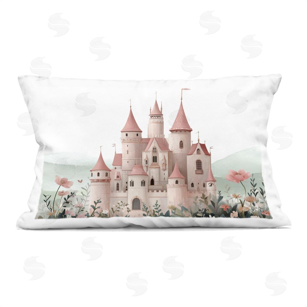Christine Simpson Art A Castle For Princess Indoor Plush Polyester Lumbar Pillow