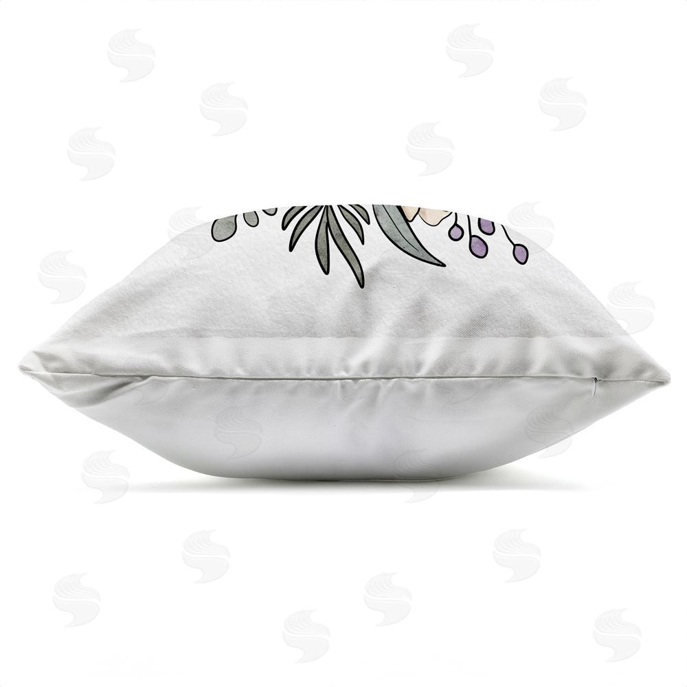 Alisha Kiara Design Boho Floral Horseshoe Outdoor Quick-Dry Polyester Square Throw Pillow Zipper Detail