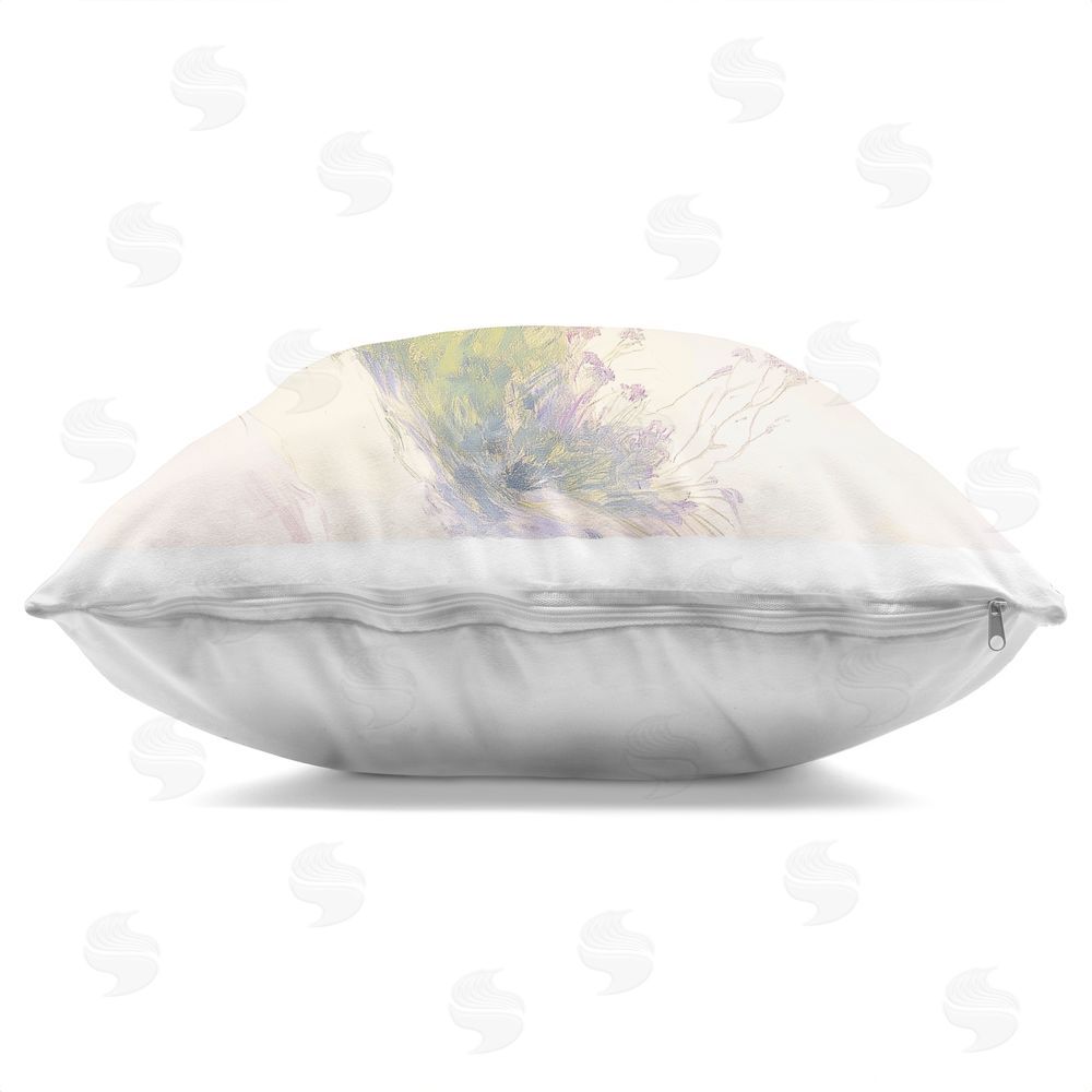 Walker Noble Serene Coastal Bay Indoor Plush Polyester Square Throw Pillow Zipper Detail
