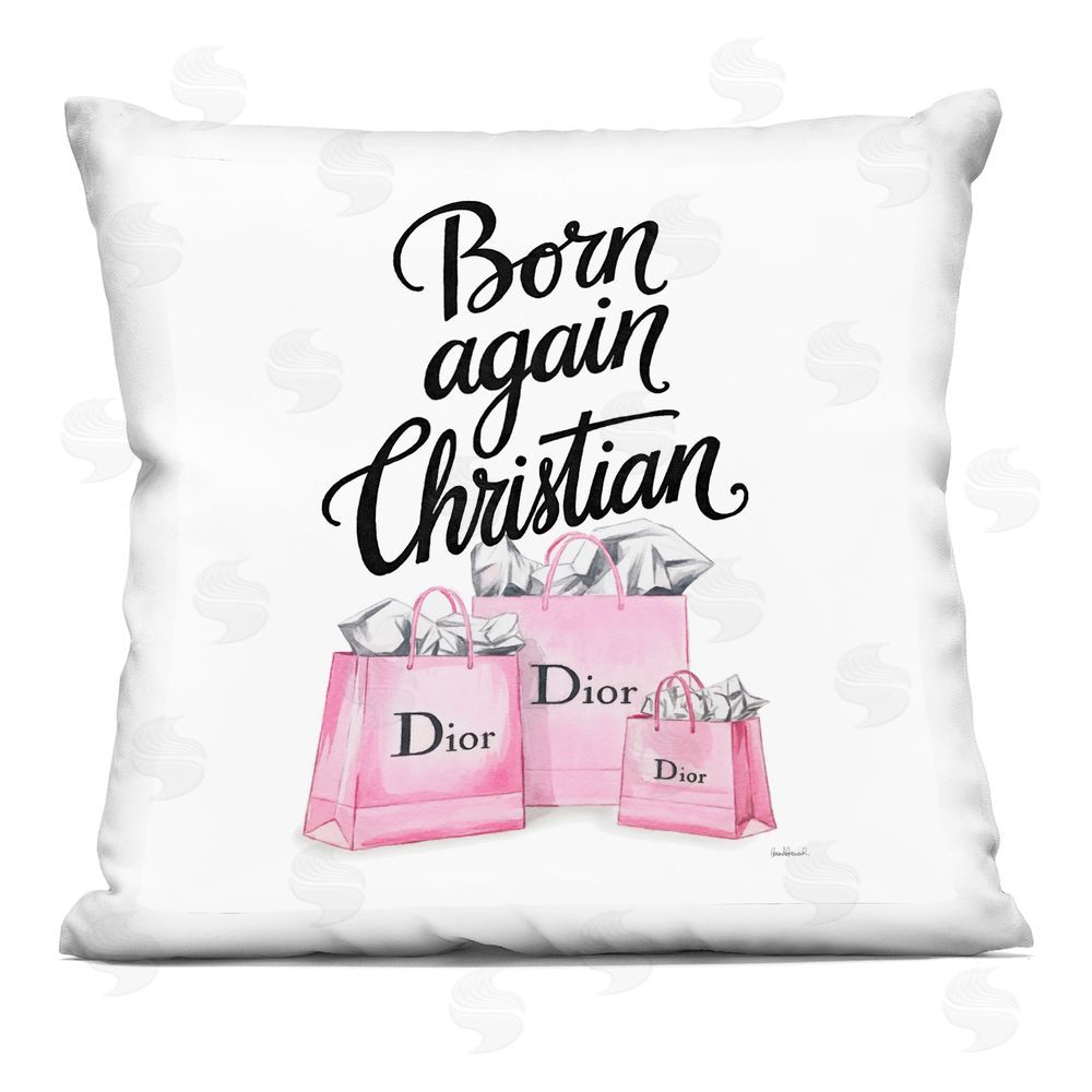 Amanda Greenwood Glam Born Again Christian Indoor Plush Polyester Square Throw Pillow