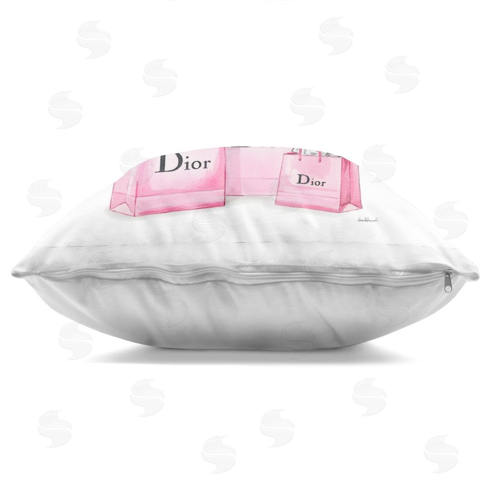Amanda Greenwood Glam Born Again Christian Indoor Plush Polyester Square Throw Pillow Zipper Detail