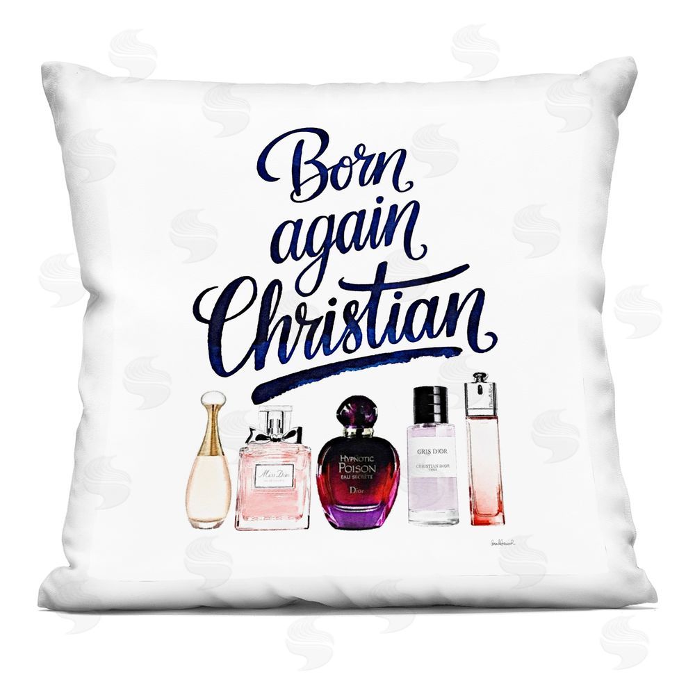 Amanda Greenwood Born Again Christian Fragrances Indoor Plush Polyester Square Throw Pillow
