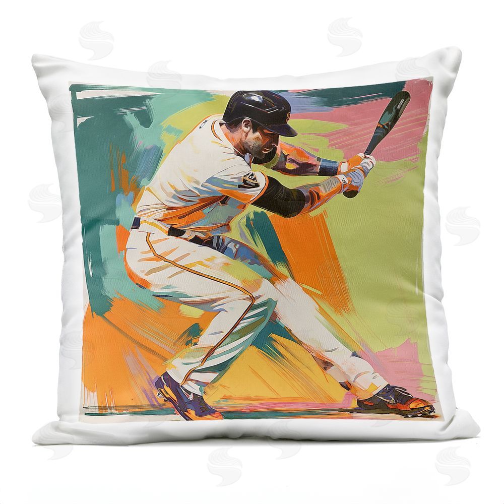 Steve Hunziker Baseball Swing in Motion Outdoor Quick-Dry Polyester Square Throw Pillow
