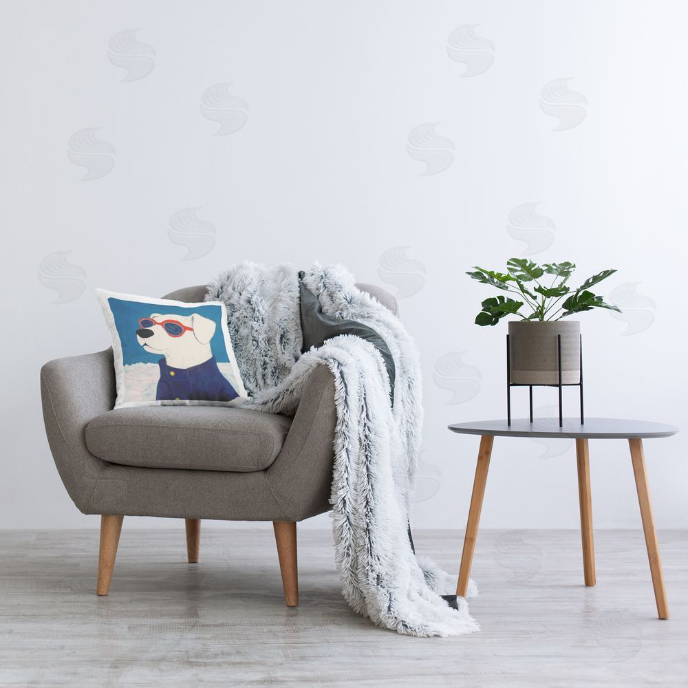 YASHNA Sunglasses Hound In The Sun Plush Polyester Printed Square Pillow on Chair