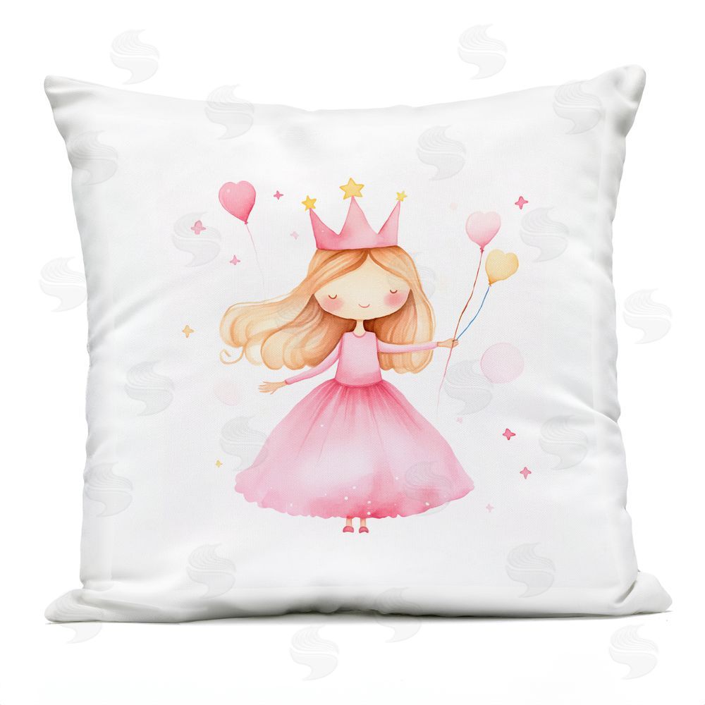 Andrea Haase Party Princess with Balloons Outdoor Quick-Dry Polyester Square Throw Pillow