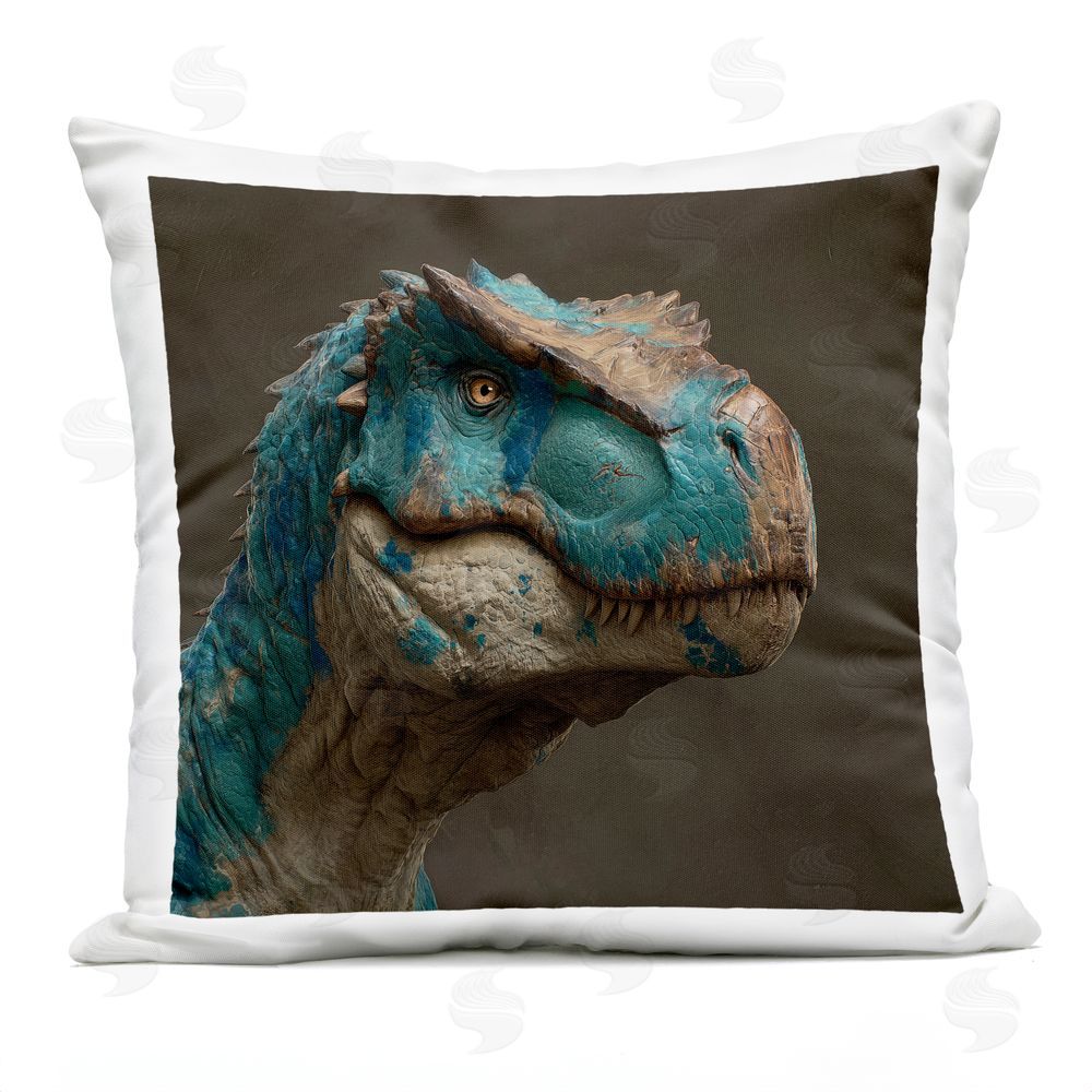 Wumples Cerulean Scaled Dinosaur Detail Outdoor Quick-Dry Polyester Square Throw Pillow