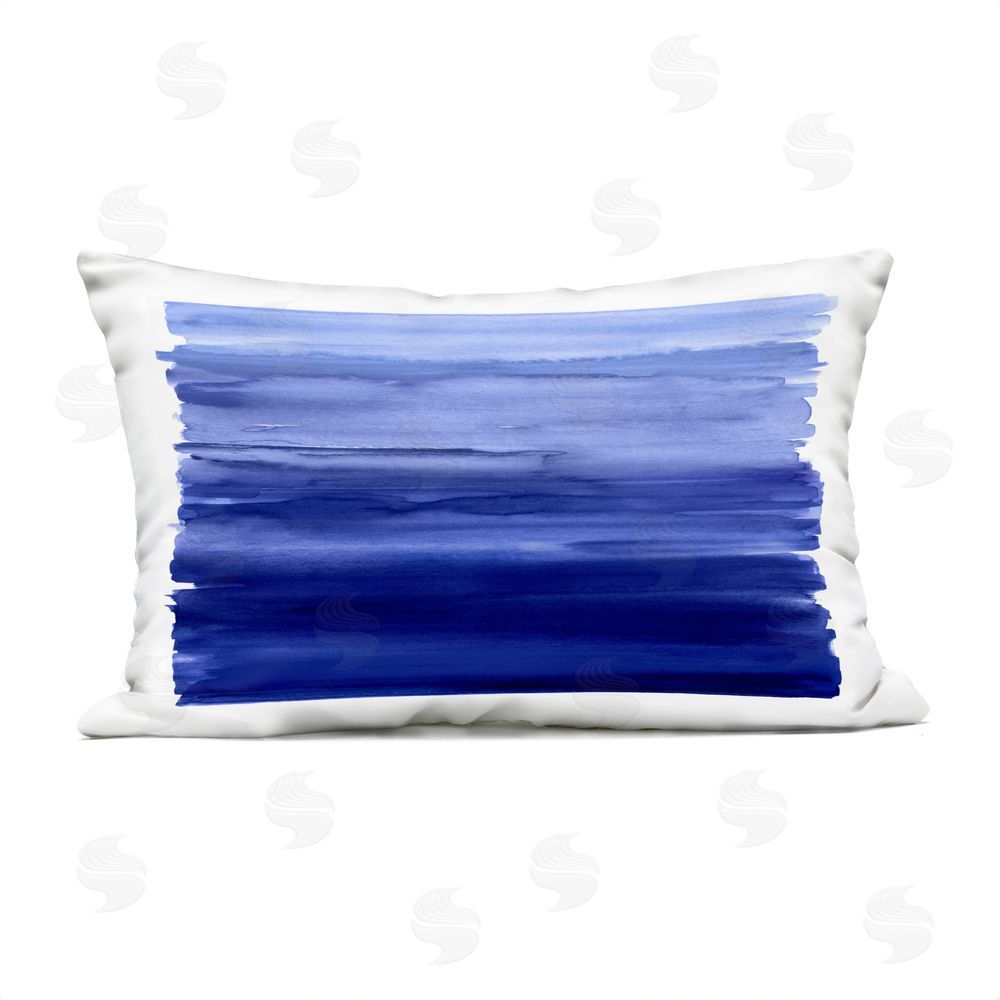 Allie Corbin Oceanic Ombre Blue Outdoor Quick-Dry Polyester Lumbar Pillow