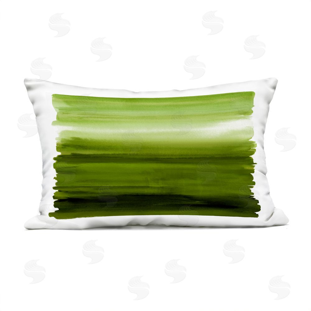 Allie Corbin Ombre Green Gradient Outdoor Quick-Dry Polyester Lumbar Pillow