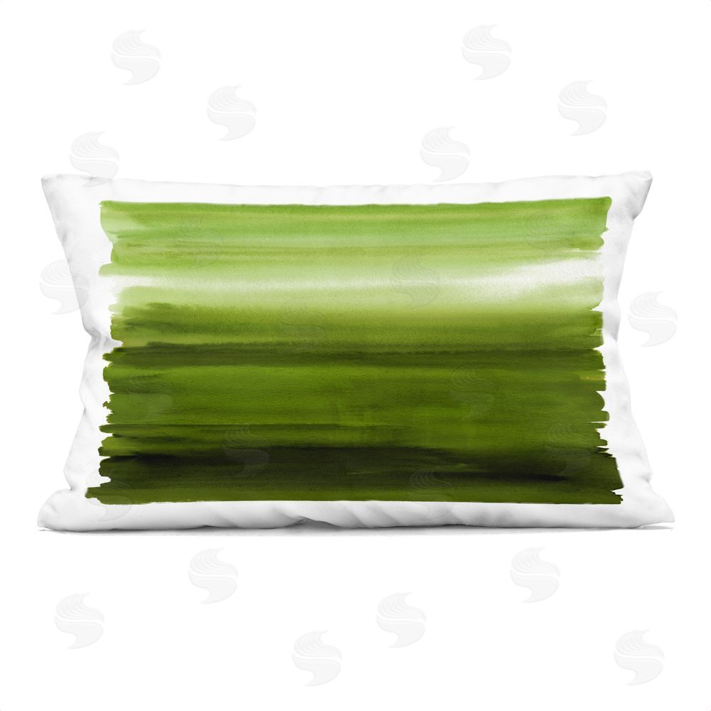 Allie Corbin Ombre Green Gradient Indoor Plush Polyester Lumbar Pillow